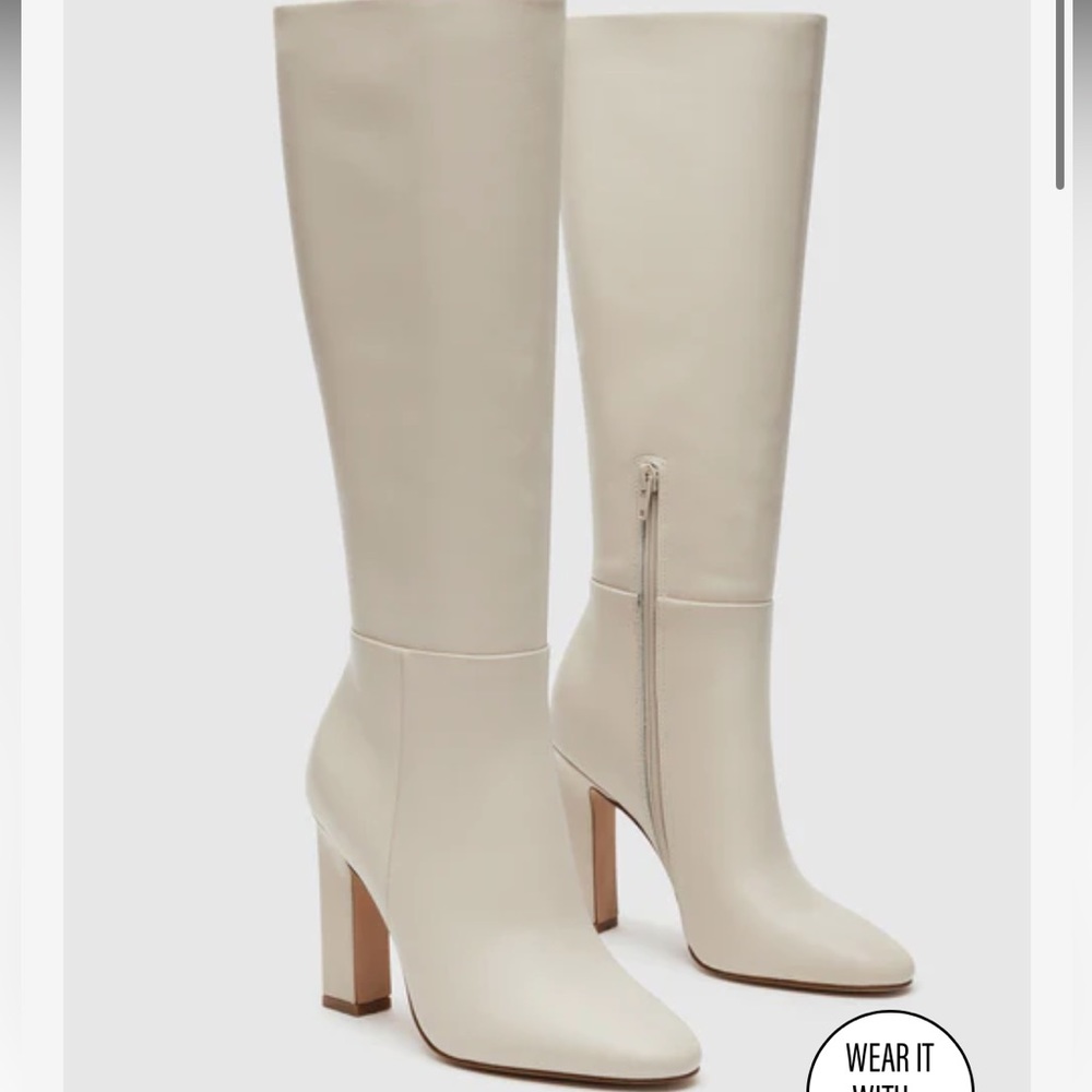 Patent Fake White Leather Steve Madden Boots